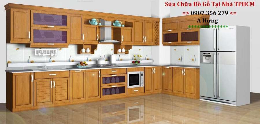 dịch vụ sơn sửa tân trang tủ bếp quận 8