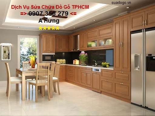 Sơn sửa tân trang tủ bếp gỗ quận Bình Thạnh