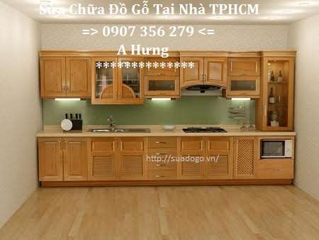 Sơn sửa tân trang tủ bếp gỗ tp Thuận An